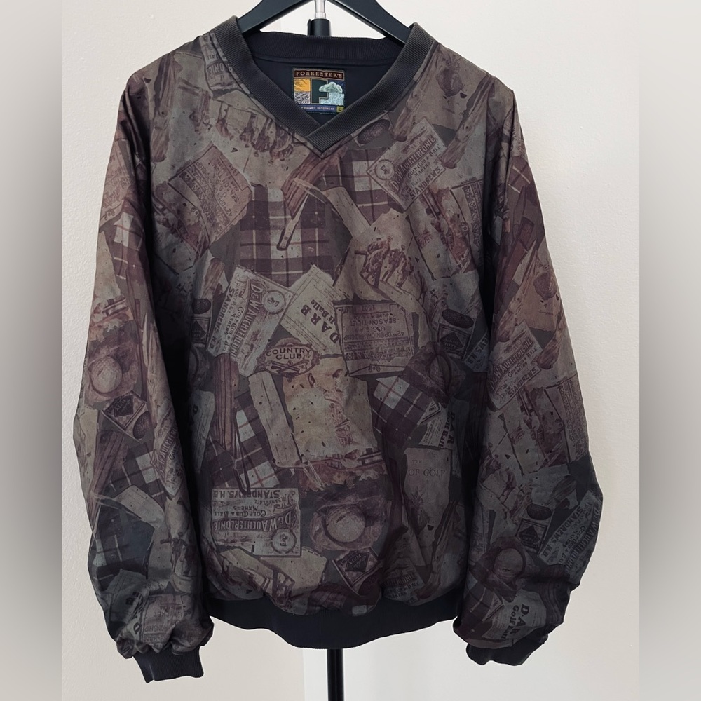 ⛳ Classic St. Andrews Print Golf Windbreaker / Rain Pullover | Heritage Links